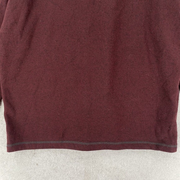 Eddie Bauer Sweater Mens LG TALL Burgandy Fleece Pullover 1/4 Zip Outdoor Casual - Picture 7 of 14